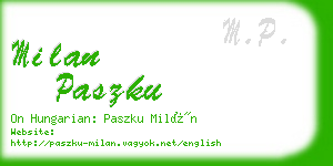 milan paszku business card